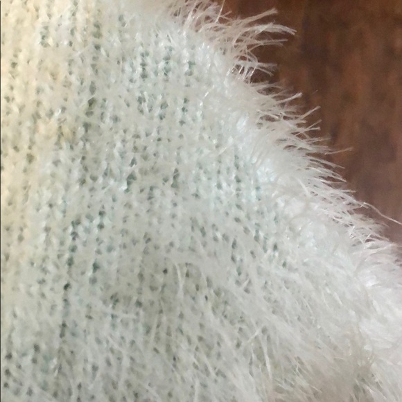 Search for Sanity Mint Green Fuzzy Eyelash Sweater - Picture 6 of 6